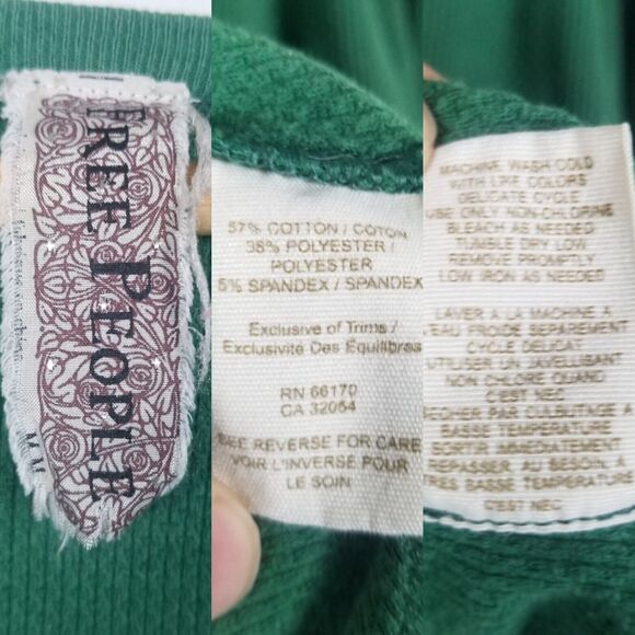 Free People Rare Crafty Cuff Green and Blush Thermal Top Bundle (2) Size Medium - Picture 10 of 13